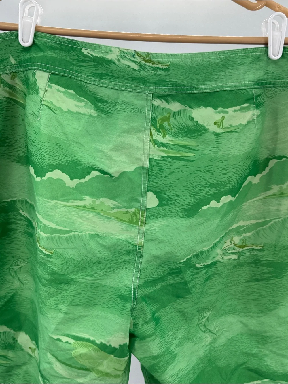 Tommy Bahama green tropical print Orange Mesh Relax Label Swim Shorts 38 beach